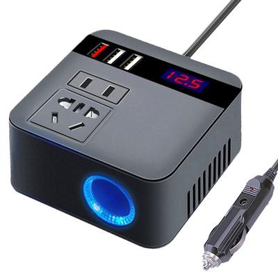 Auto Invertor 150W Špičkový DC 12V/24V Na 110V/220V LED Display Zásuvky Adaptér Power Inverter Rychlé nabíjení