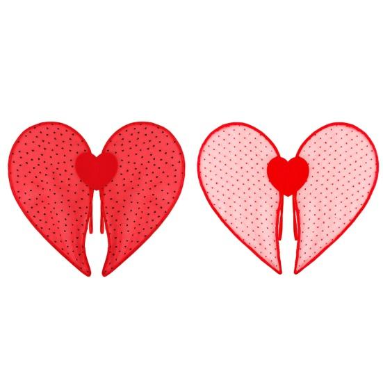 Hjärtformade fjärilsvingar Färgglad kostym för vuxna Barn Alla hjärtans dag Fest Föreställningsrekvisita