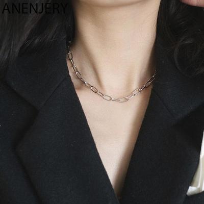 Silberfarbene klobige Halskette für Damen, Halskette, Party-Schmuck, Geschenke, neu