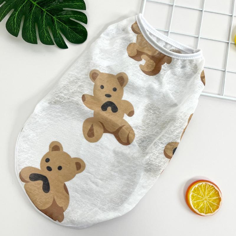 Big Dog Pet Summer Cat Vest Clothes Dog Supplies Dog and Cat Big Bear Printed Koji Fur Clothing