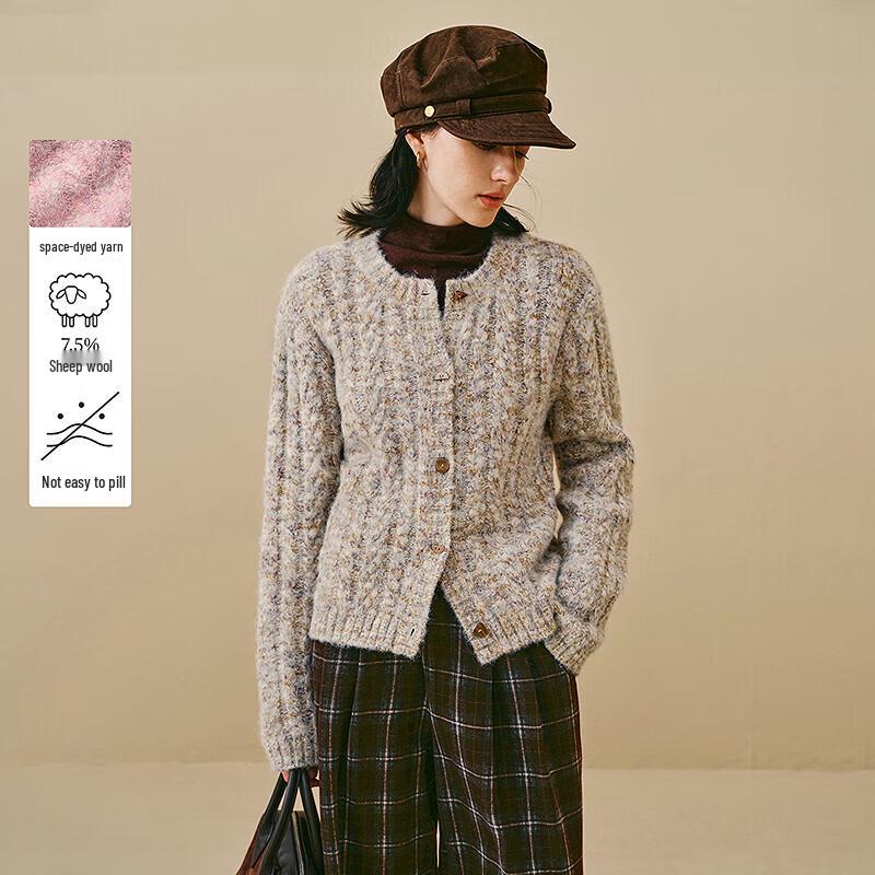 INMAN 2025 Winter Retro Textured Long Sleeve Sweater