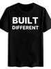 T-shirt BUILT DIFFERENT Print | Casual Crew Neck Short Sleeve