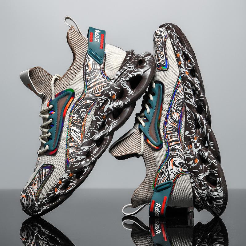 Men's Shoes Summer New Trendy Men's Running Sports Casual Versatile Thick Sole Increased Breathable Hollow Shoes for Men