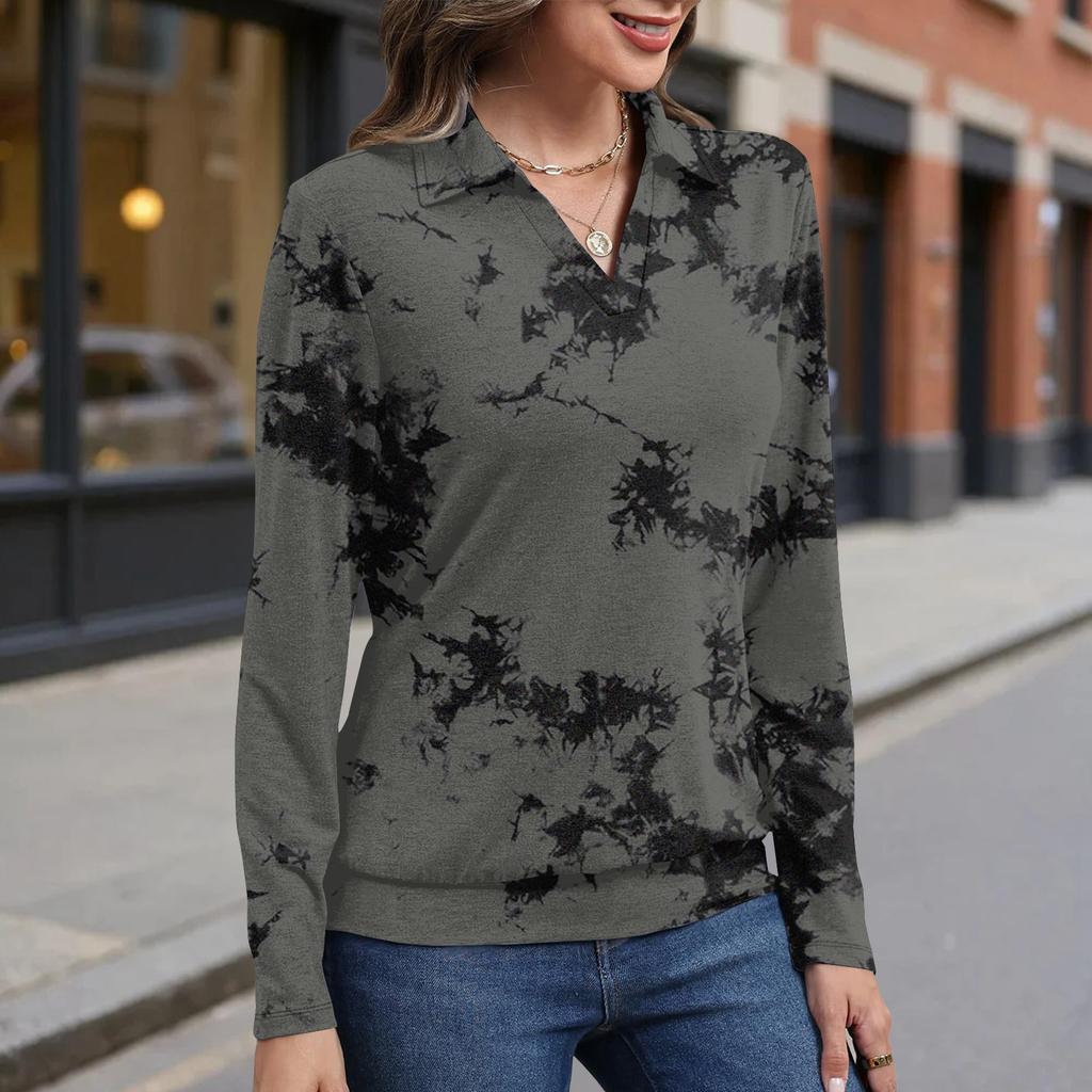 Women's retro printed fashionable long-sleeved top