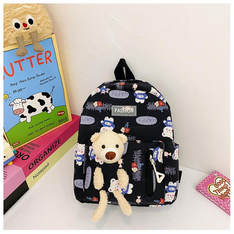 Adorable Cartoon Bear Backpack For Kids Stylish Kindergarten Book Bag In Blue And Pink