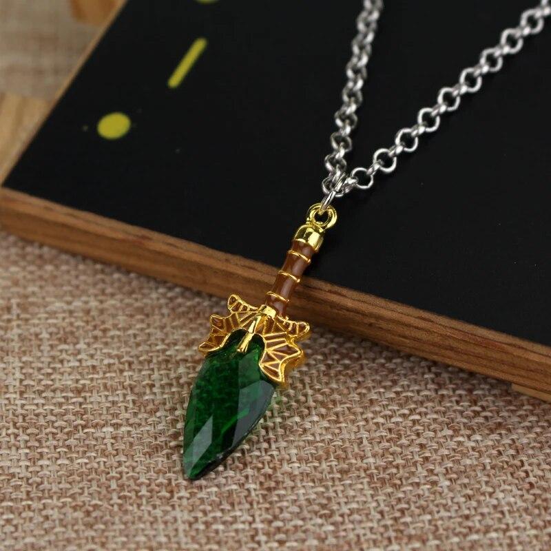 Game Necklace Aghanim's Scepter Necklace Blue Red Green Stone Scepter Stone Pendant For Women Men Cosplay Gifts