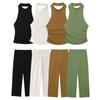 Fashion Style 2024 Summer New Arrival Women's Clothing Stylish Texture Hanging Collar Tops Mid Waist Pants 5039492