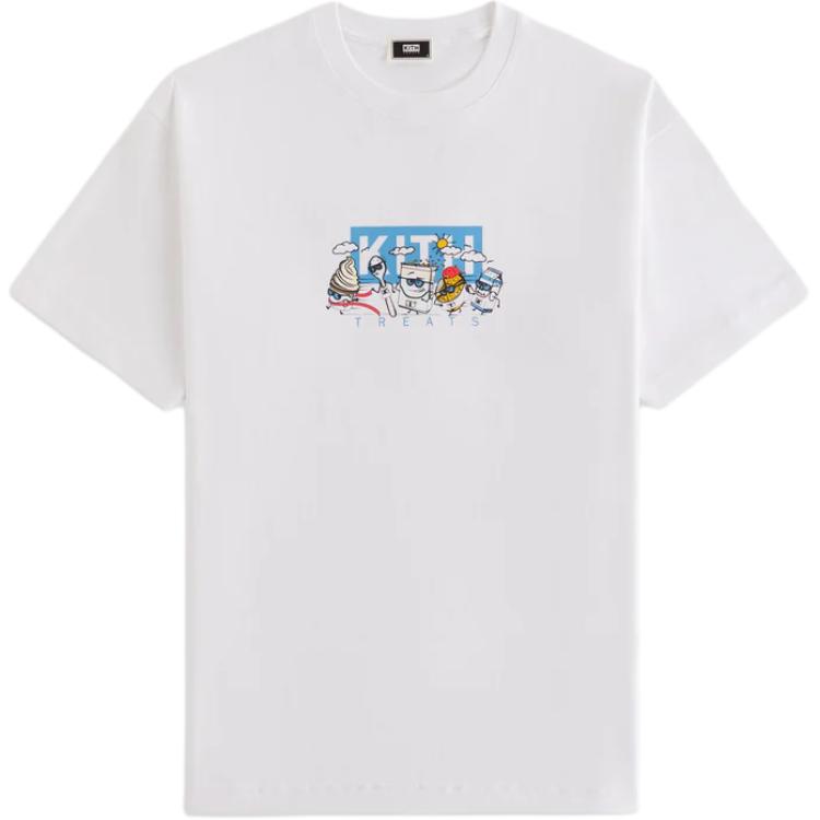 Kith Treats Swirlathon Хлопковый Вязаный Пуловер Удобная Футболка с Коротким Рукавом Унисекс Топы KHT030246-101 M