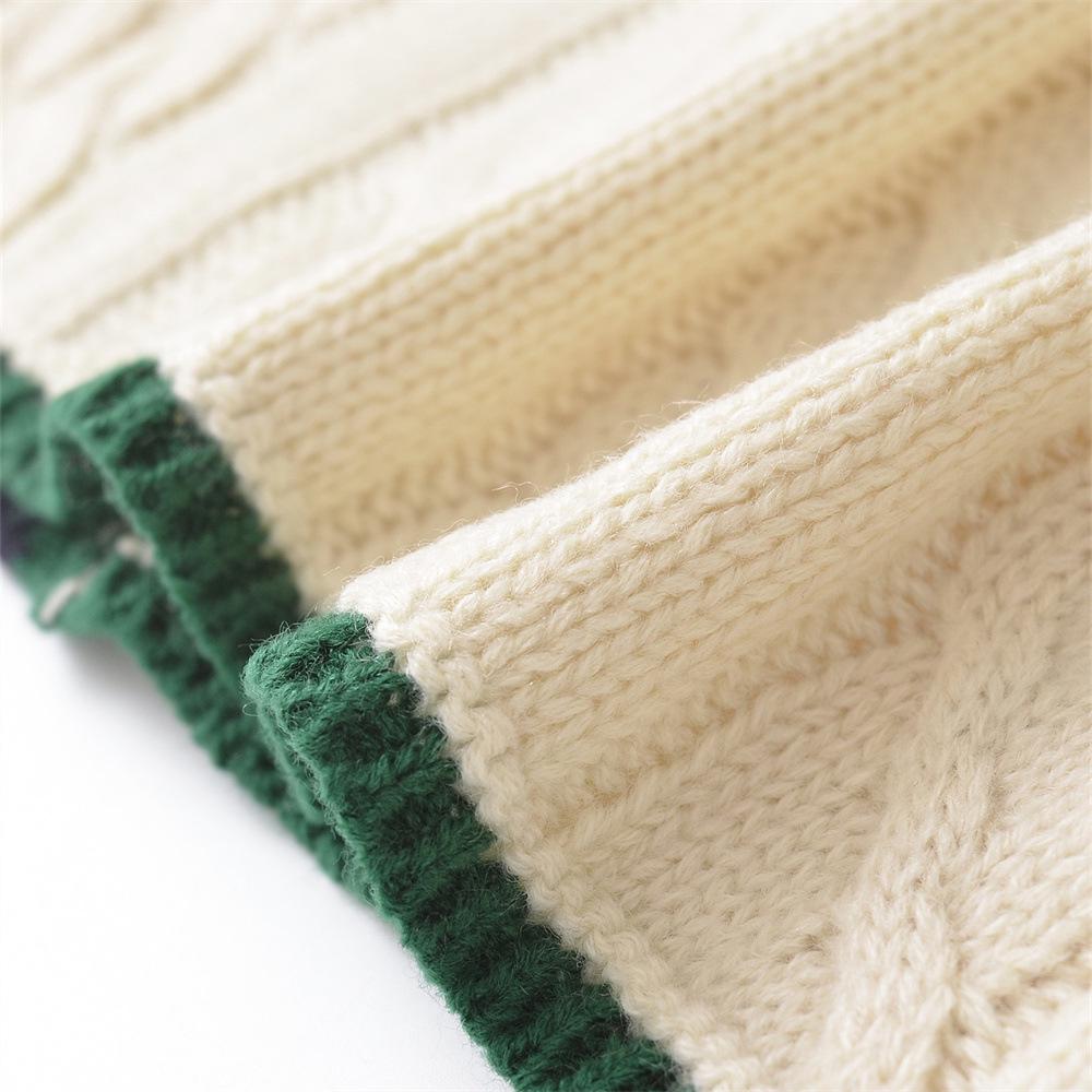 Women's PB&ZA 2024 Autumn/Winter Cable Knit V-Neck Cardigan