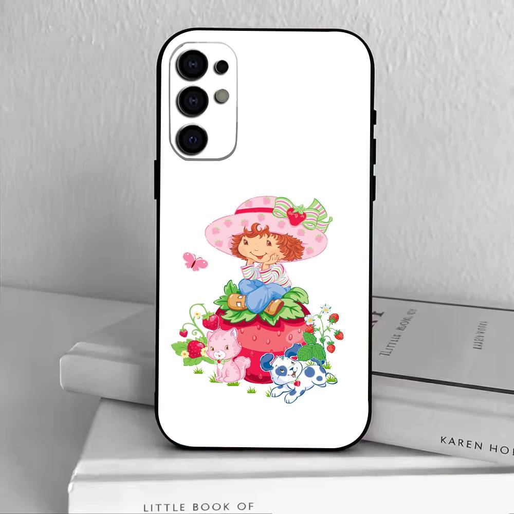 

Strawberry S-Shortcake-Girl Pink Phone Case Black Silicone Soft For Samsung S25,S24,S21,S22,S23,S30,Ultra,S20,Plus,Fe,Lite Samsung S26ULTRA