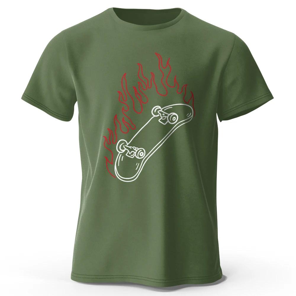 Skateboard Lovers Summer Unisexs Graphic TShirt in 100 Cotton Oversized HIP HOP Style Tops Tees for Streetwear