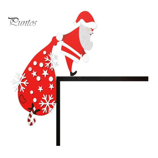 Vánoční dekorace rohu dveří Rustikální dřevěný Santa Claus Elk Gnome Skřítek Levý Pravý Rámeček Cedule Hrana předních dveří Postýlka Sváteční ozdoba