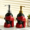 200ml Spenderflasche, Seifenflasche mit glattem Schaum und künstlerischem Schwarz-Rot-Design, Seifenspender mit großem Fassungsvermögen für Badezimmerdekoration