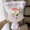 Crochet Bouquets Creative Artificial Flowers Heart Shaped Hand Woven Flowers Crochet Carnations Valentine's Day Mother's Day