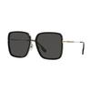 Temple Engraved Design Metal Square Sunglasses Women's Gold