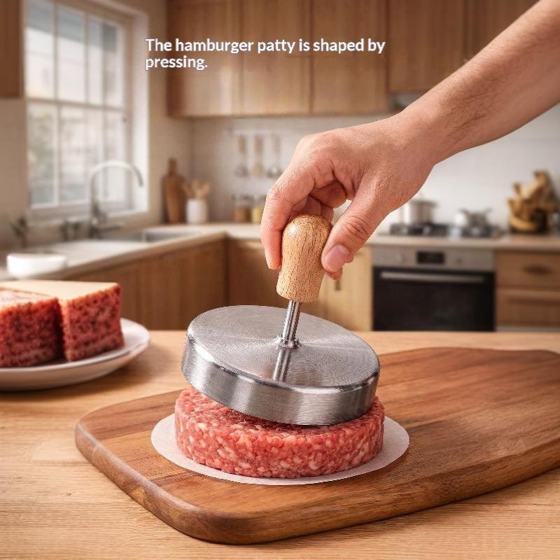Stainless Steel Hamburger Meat Press Patty Maker Non-Stick Smashed Burger Mold Heavy Duty Bbq Grill Kitchen Accessories