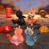 Mini Dragon Ornament Bright Colors Cute Dragon Figurine Resin Ornament for Home New Year Decorations