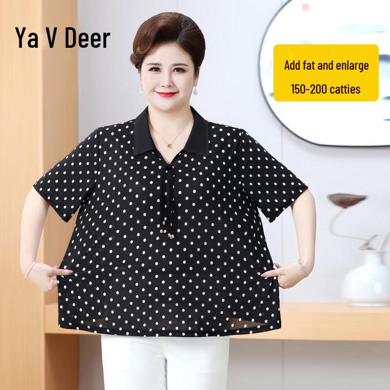 Yalu Plus Size Women s Summer Short Sleeve Lapel T-Shirt 3XL