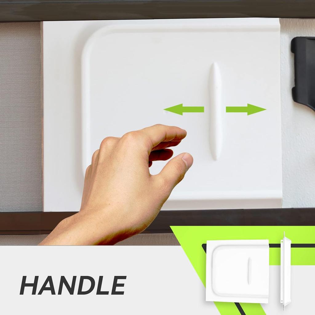 RVMATE Screen Door Slide With Slide Stop, 12" Panel For RV, Trailer, Camper, Motor Home, White