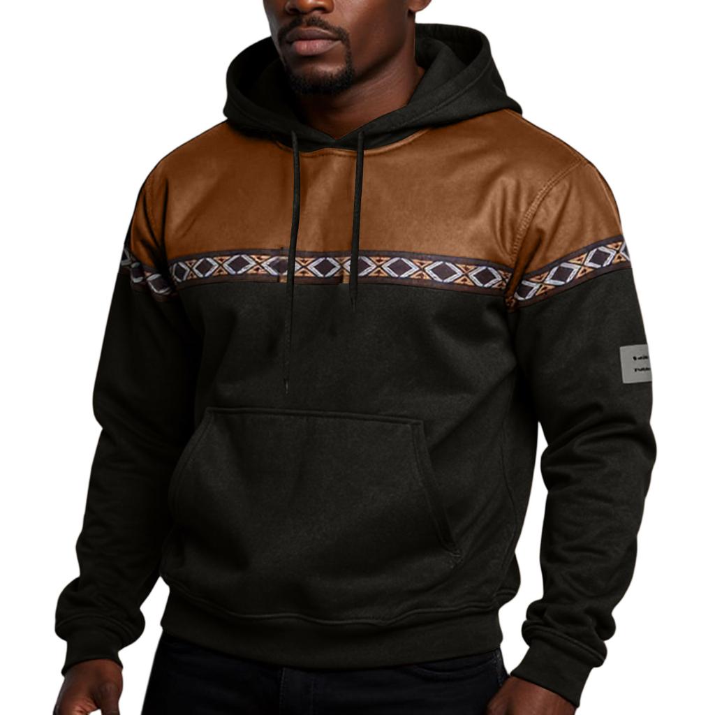 Men's Print Plush Warm Coat Fleece Sweater Casual Coat Pocket Sweater Winter Coat