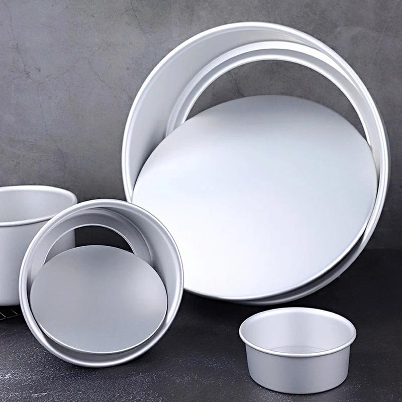 1Pc Aluminum Alloy Round Pork Pie Dish DIY Making Cakes Silver Mini Cake Tins Small Pans Mold