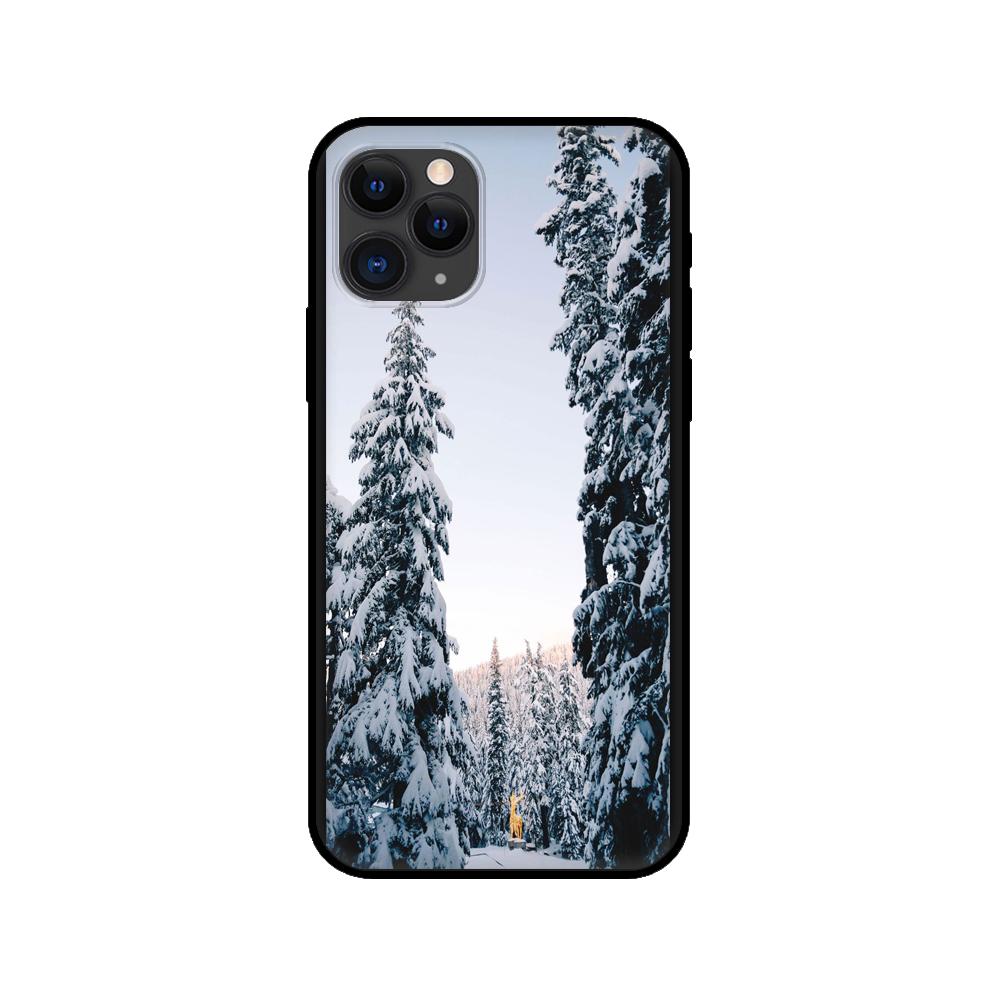 Black tpu case for iphone 5 5s se 2020 6 6s 7 8 plus x 10 XR XS 11 12 mini pro MAX back cover Landscape Winter Light Snow