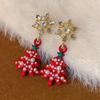 European and American Fashion Christmas Snowflake Christmas Tree Earrings, Women's Personalized Holiday Party Accessories Gifts