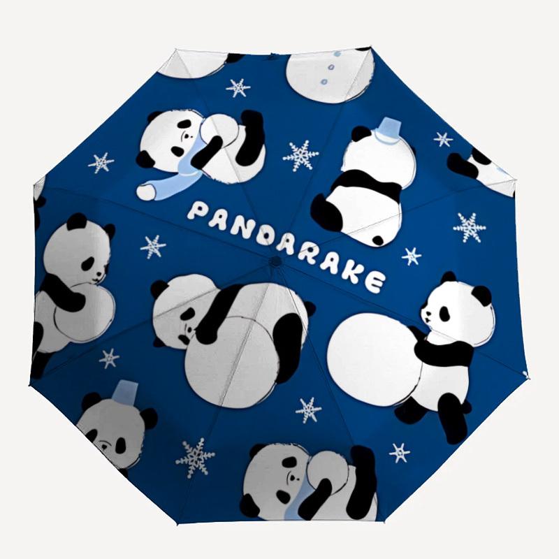 

1pc Panda Snowflake Automatic Open/close, All-Season Portable Folding Umbrella, Travel, Everyday, Formal Events - Compact Luxury Parasol, Outdoor Acce