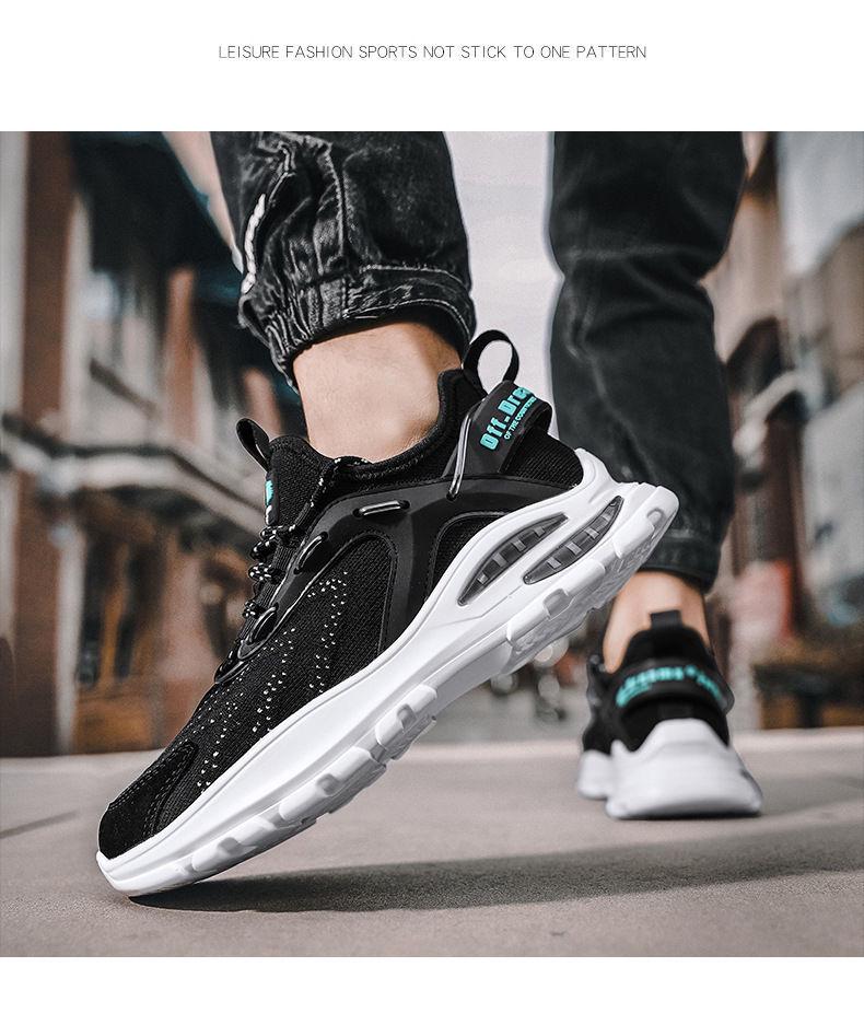 Men's Mesh Soft Sole Breathable Casual Sneakers - Korean Style Low-Top Lace-Up Outdoor Running Shoes