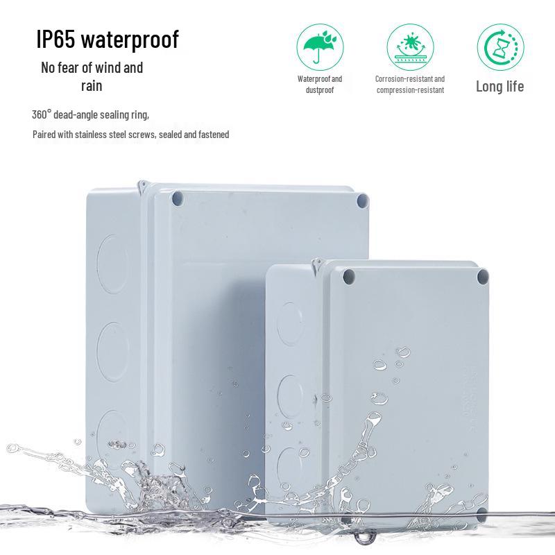 Outdoor ABS Plastic Waterproof Junction Box, Dustproof Cable Distribution, Rainproof R-Type Monitoring Box.