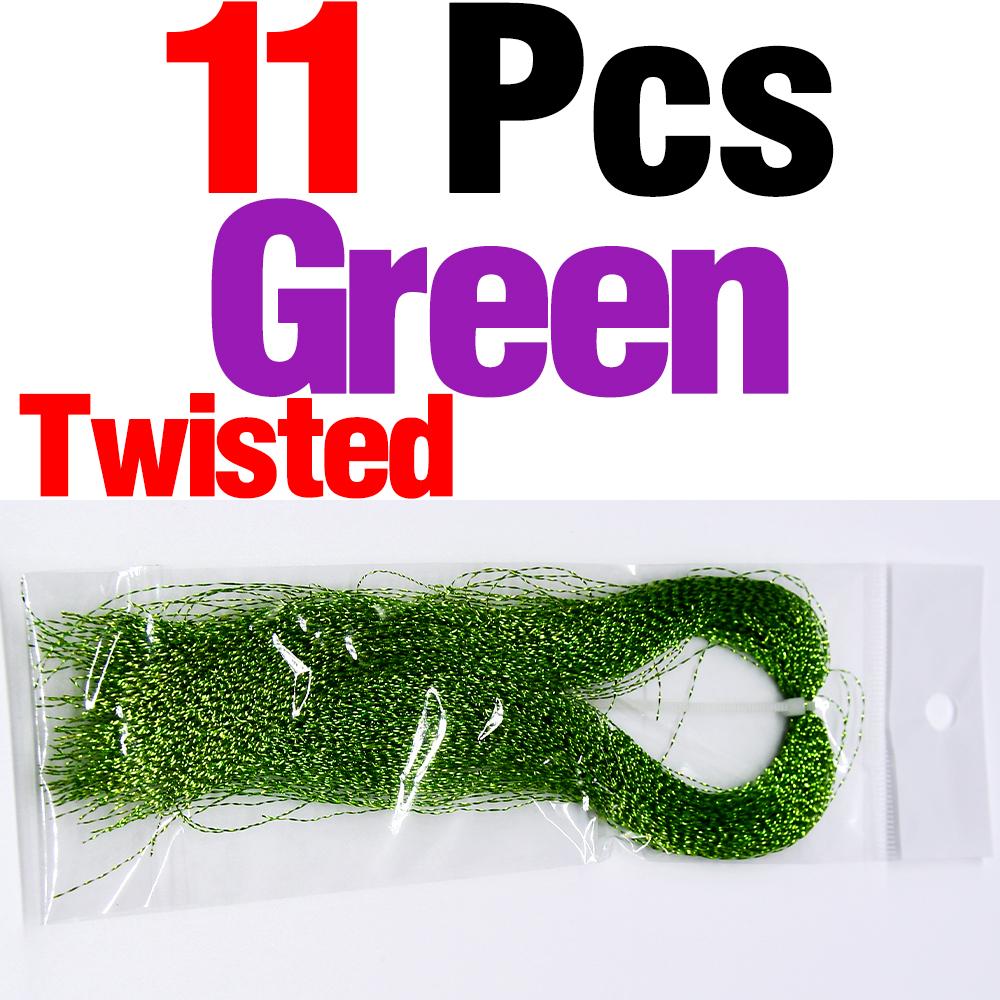 MNFT 11 Packs Crystal Flies decorating Tinsel Fly Tying/Jig Hook Lure Making Materials Holographic Flashabou DIY Bait Wing Tail