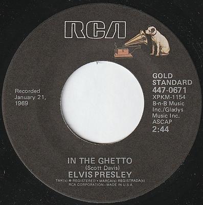 7inch Record ELVIS PRESLEY - In The Ghetto 4470671 RCA 1977 UK Soul/Funk Used