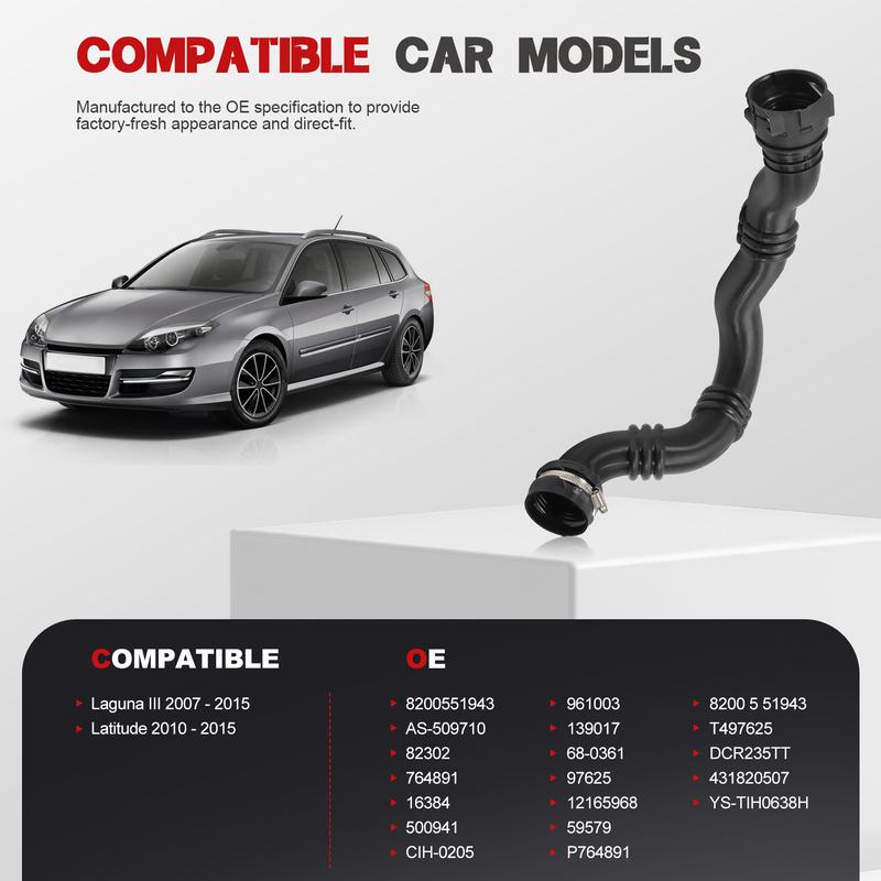 8200551943 Turbocharger Hose Intercooler Air Hose Compatible for Renault Laguna 3 and Latitude 2.0 DCi