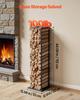 Indoor Firewood Rack, 33 × 32 × 112 Cm Log Stacker Holder, Holds Up To 45kg, Tall Wood Storage Stand, Powder-Coated Steel Firewood Holder, Heavy Duty