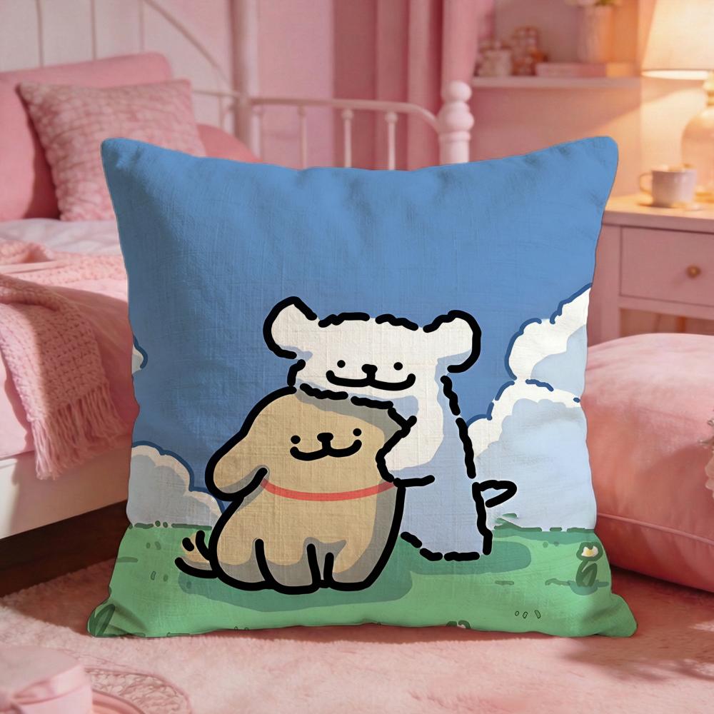 Line PPuppys Cute Dog Cushion Cover Premium Comfort Reversible Pillow Cove Two In One Design For Any Room Car Interior
