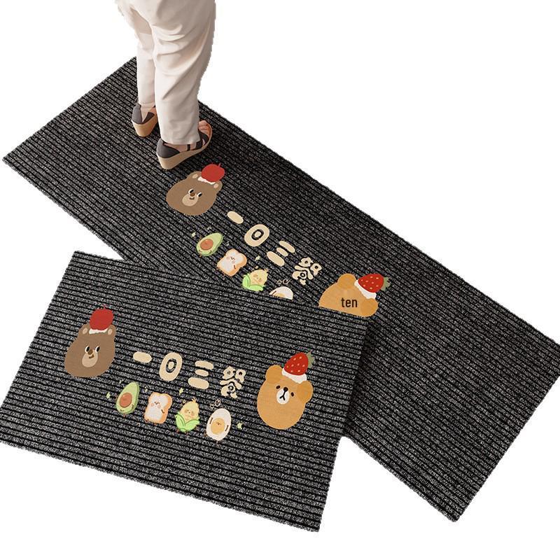 Cartoon Diatomaceous Earth Kitchen Mat: Water & Oil Absorbent, Quick-Drying, Dirt-Resistant, Non-Slip, Wear-Resistant Floor Pad.
