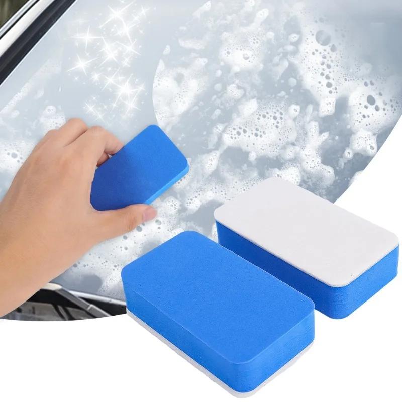 Car Glass Oil Film Cleaning Sponge Wiper Polishing Sponges Car Windshield Wool Felt Brush Oil Removal Tools