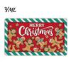 Christmas Bathroom Door Rug Mat, Festive Entrance Rug, 35" x 24" Non-Slip Washable Indoor Floor Mat Welcome Water Absorbent for Kitchen Holiday