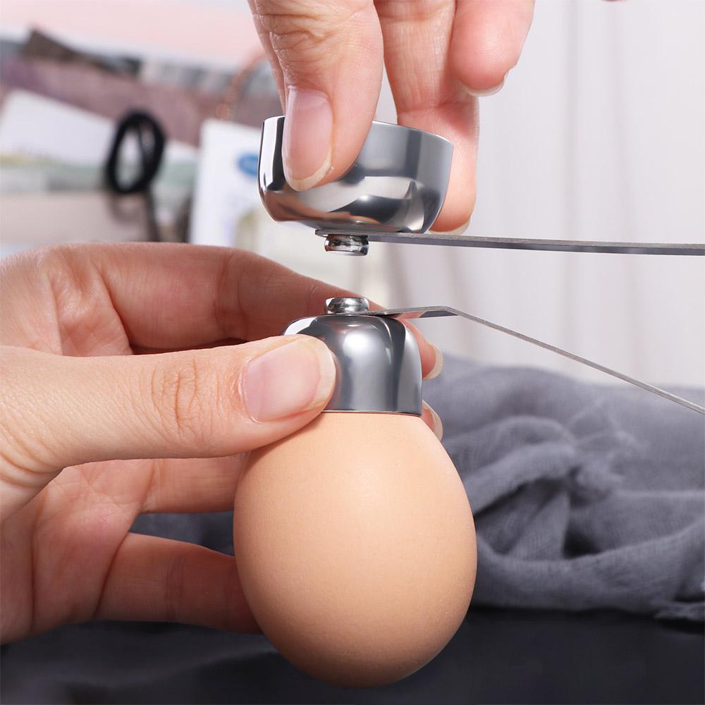 Double Head Egg Cracker 304 Stainless Steel Egg Opener Kitchen Tool Egg Top Remover  Boiled Egg