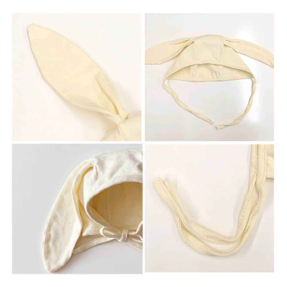 VNGOLERRY Baby Rabbit Ear Korean Cute Bunny Ear All Ear Sun Commemorative New Card Sleeping Position Monthly Ivory Hat, Bonnet, Plain, Style, Cap,