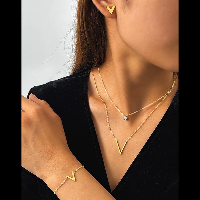Luxurious Exquisite Diamond-set Decorative Stainless Steel Zircon Set Suitable For Women To Wear And Match For Summer Travel