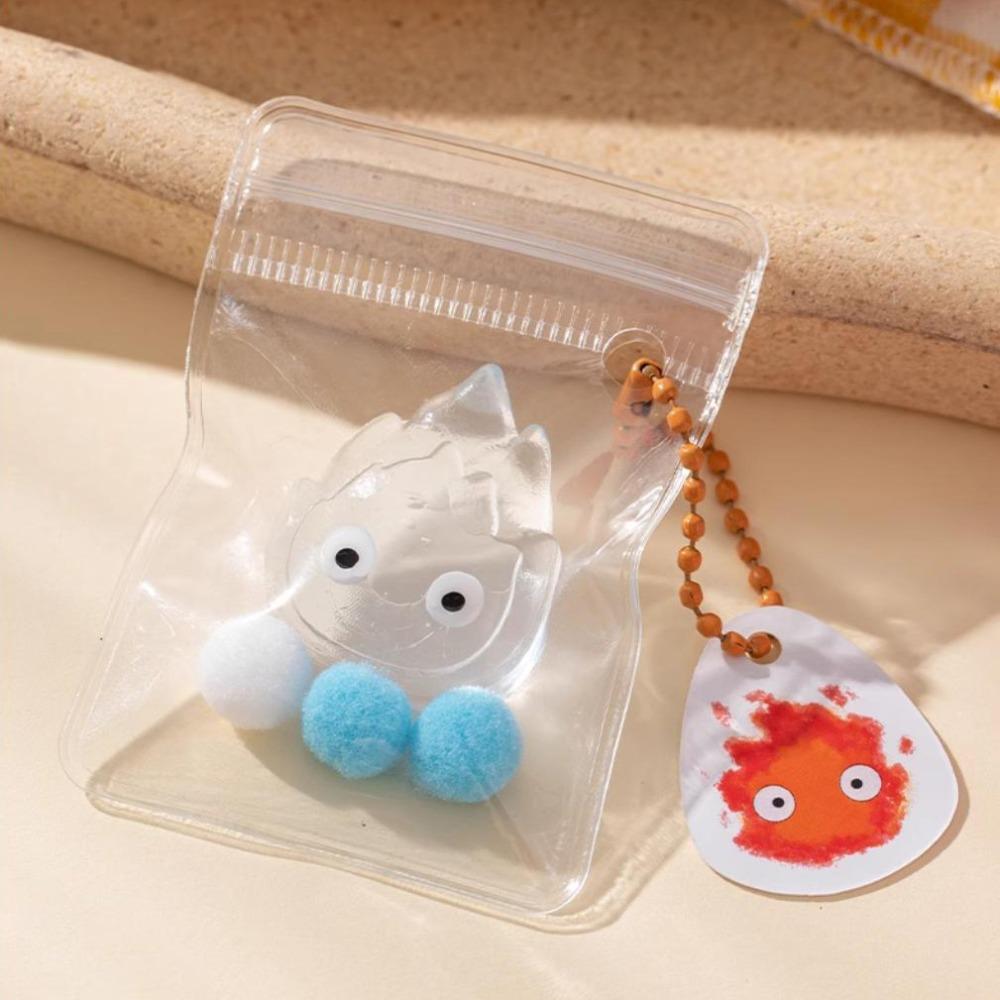 Keychain Fire Doll Squeeze Toys Calcifer Creative Cute SqueezeToy Mini Anime Squeeze Bag  Children