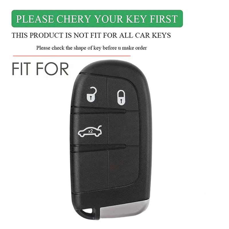Keychain Protection For Jeep Cherokee Limited Grand Compass Dodge Journey Hellcat Chrysler 300C II Silicone Key Cover Fob Holder