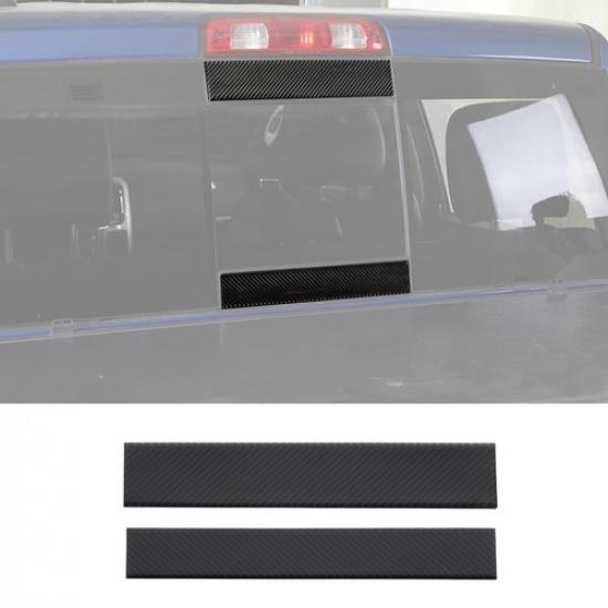 Soft Carbon Fiber Exterior Rear Window Stickers Trim Cover For Dodge Ram 2010-15