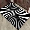 1 Stück Moderner Abstrakter Schwarz-Weiß Kristall Samt Teppich, Polyester, Weich, Waschbar, Großer Flächenteppich mit Visuellem Themen-Desi