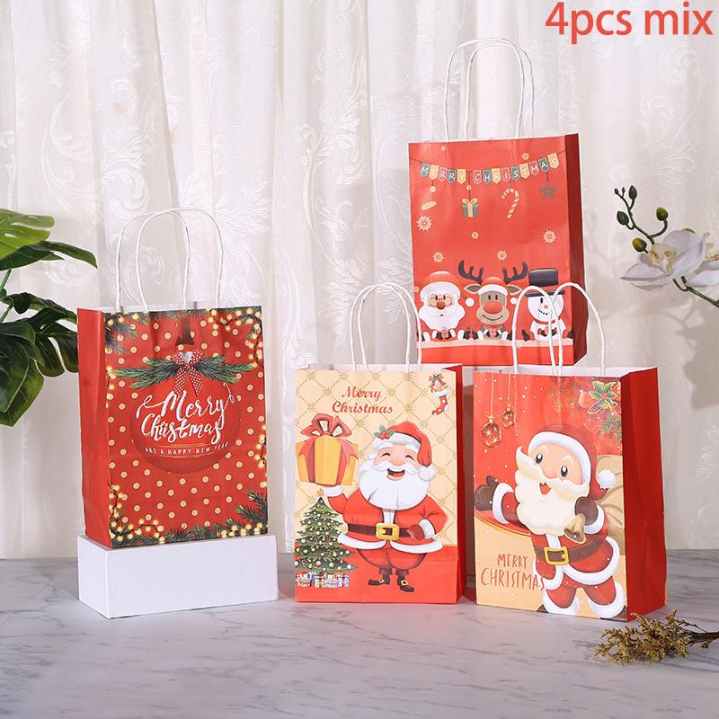 

Merry Christmas Paper Gift Boxes Christmas Cookies Candy Pack Box Treat Bag Xmas new year party decorations for kids favors noel as show