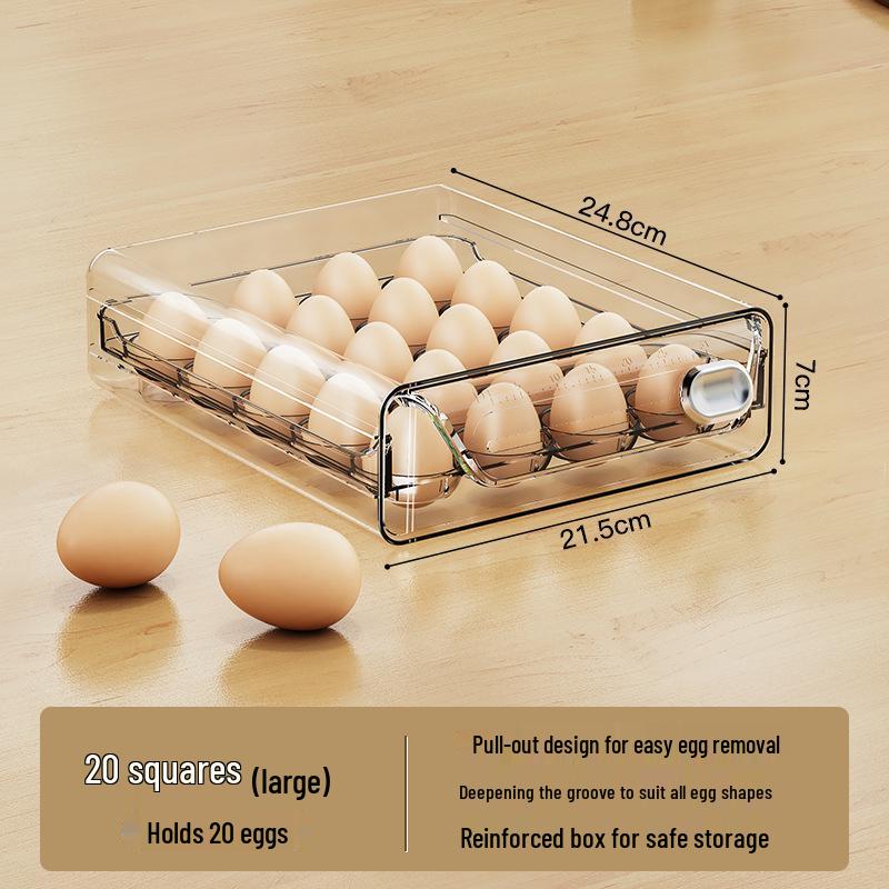 Transparent Double-Layer Egg Storage Box for Fridge and Kitchen