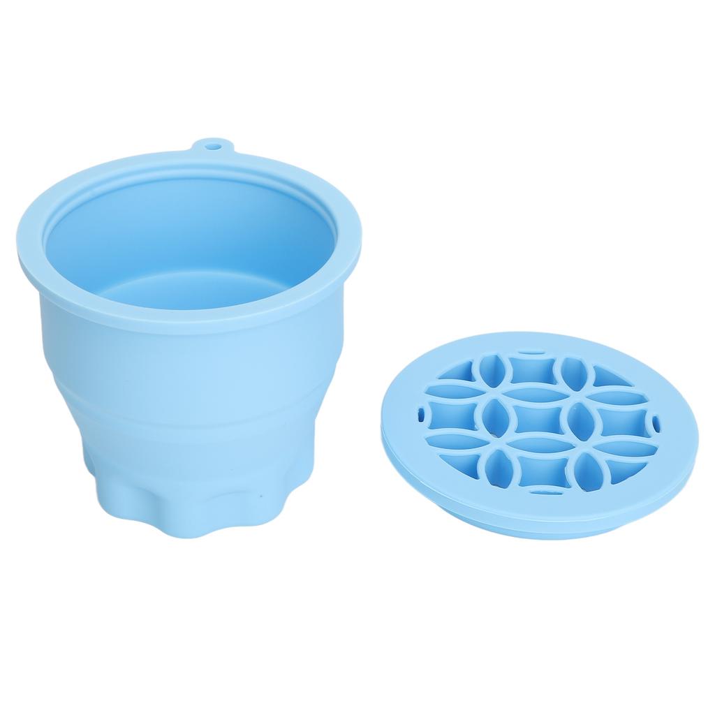 2 in 1 Makeup Brush Cleaning Mat with Brush Drying Rack Folding Space Saving Cosmetic Brush Cleaner Bowl