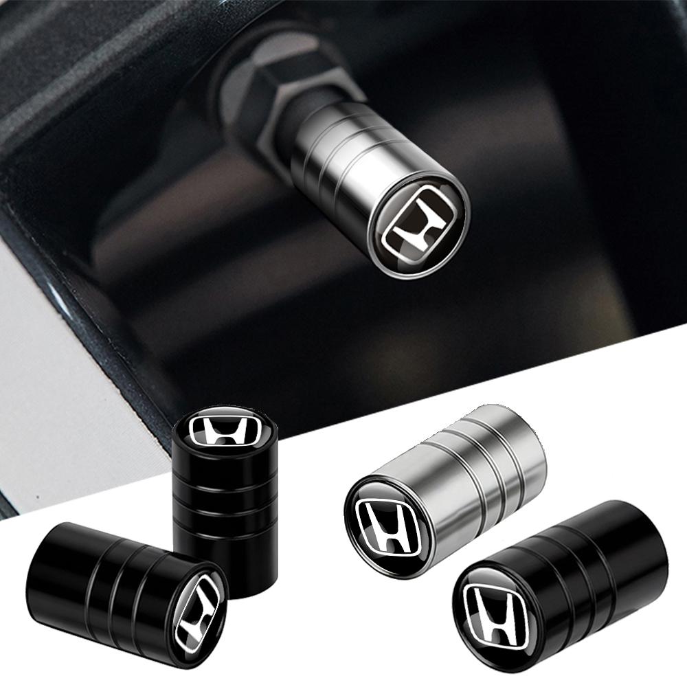 4pc Metal Car Wheel Tire Valve Stem Caps Covers Car Accessories For Honda Civic FIT CRV Accord Jazz HRV Insight Odyssey CRZ City