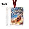 Money Gift Ornament Christmas Acrylic Holder Ornament, Xmas Holiday Cash Transparent with Slot, Tree Hanging Decoration